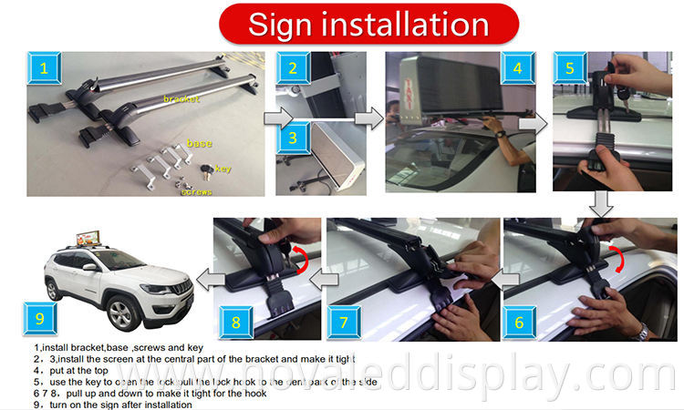 taxi top led display sign